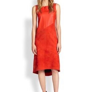rag & bone Orange-Red Sleeveless High-Low Shift Dress
